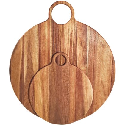Hill Interiors Large Round Acacia Serving Board With Handle Hill Interiors Large Round Acacia Serving Board With Handle