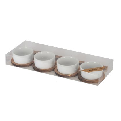 Hill Interiors Set Of 4 Fishtail Serving Trays with Bowls Hill Interiors Set Of 4 Fishtail Serving Trays with Bowls