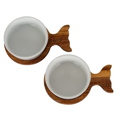 Hill Interiors Set Of 2 Fishtail Serving Trays with Bowls Hill Interiors Set Of 2 Fishtail Serving Trays with Bowls