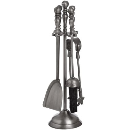 Hill Interiors Traditional Companion Set Antique Pewter