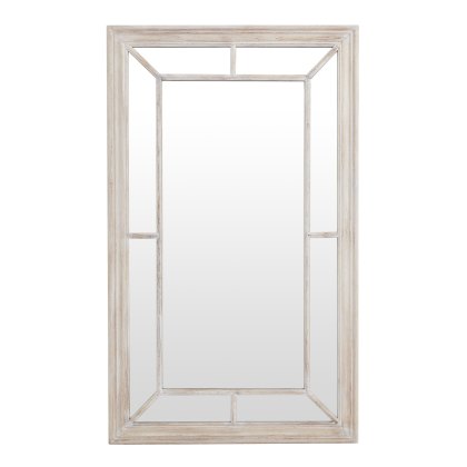 Hill Interiors Washed Wood Framed Window Mirror