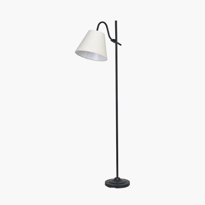 Pacific Ari Black Metal Curved Arm Floor Lamp