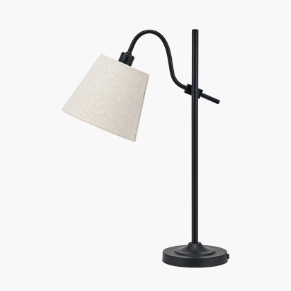 Pacific Ari Black Metal Curved Arm Table Lamp