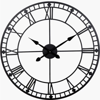 Pacific Black Metal Round Wall Clock