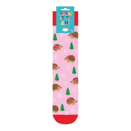 Otter House Festive Hedgehogs Socks