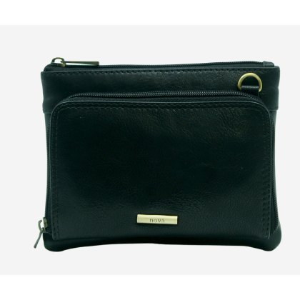 Nova Leathers Black Small Organiser Pocket Bag