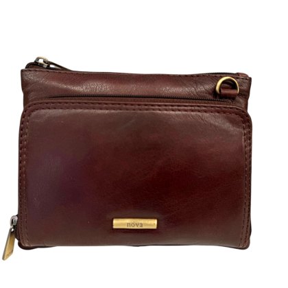 Nova Leathers Dark Brown Small Organiser Pocket Bag