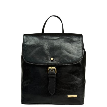 Nova Leathers Black Buckle Detail Backpack