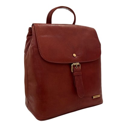 Nova Leathers Cognac Buckle Detail Backpack