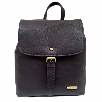 Nova Leathers Navy Buckle Detail Backpack