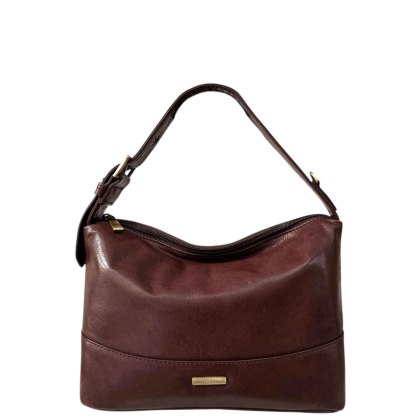 Nova Leathers Brown Short Handle Shoulder Bag Nova Leathers Brown Short Handle Shoulder Bag