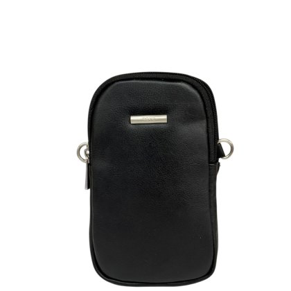 Nova Leathers Black Twin Zip Top Phone Bag Nova Leathers Black Twin Zip Top Phone Bag