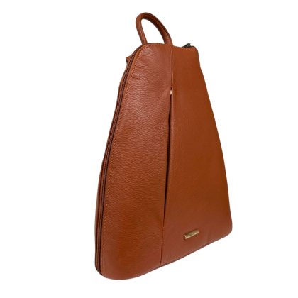 Nova Leathers Toffee Brown Pyramid Backpack