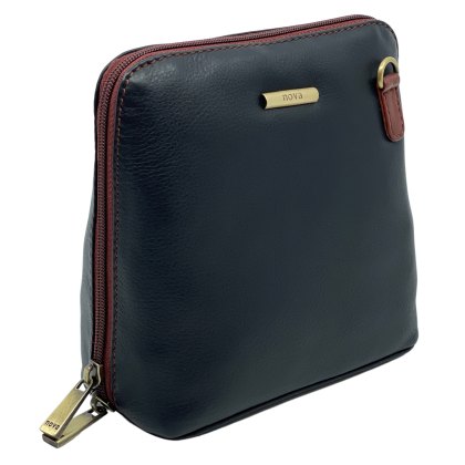 Nova Leathers Black Tan Small Dome Bag Nova Leathers Black Tan Small Dome Bag