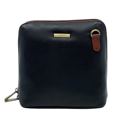 Nova Leathers Black Tan Small Dome Bag Nova Leathers Black Tan Small Dome Bag