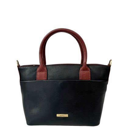 Nova Leathers Black Tan Small Grab Bag