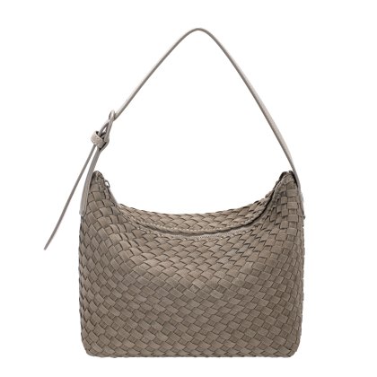 David Jones Warm Grey Sand Weave Shoulder Bag