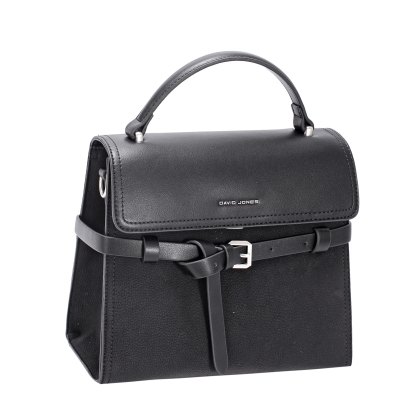 David Jones Black Flap Top Handle Grab Bag