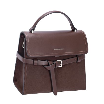 David Jones Sandalwood Brown Flap Top Handle Grab Bag David Jones Sandalwood Brown Flap Top Handle Grab Bag