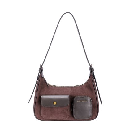 David Jones Hot Chocolate Faux Suede Shoulder Bag David Jones Hot Chocolate Faux Suede Shoulder Bag