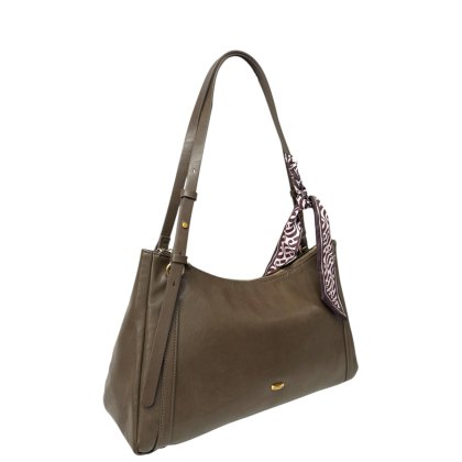 David Jones Mist Moss Leather Effect Slouchy Shoulder Bag David Jones Mist Moss Leather Effect Slouchy Shoulder Bag