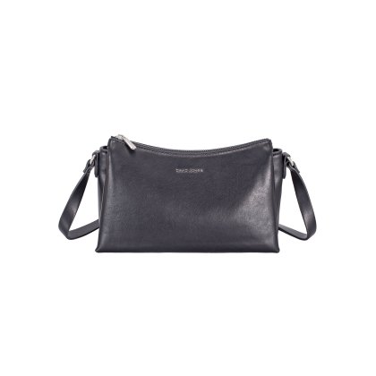 David Jones Black Leather Effect Triple Shoulder Bag David Jones Black Leather Effect Triple Shoulder Bag