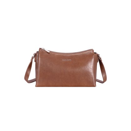 David Jones Red Mud Leather Effect Triple Shoulder Bag