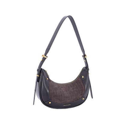 David Jones Black Small Monogram Scoop Shoulder Bag David Jones Black Small Monogram Scoop Shoulder Bag
