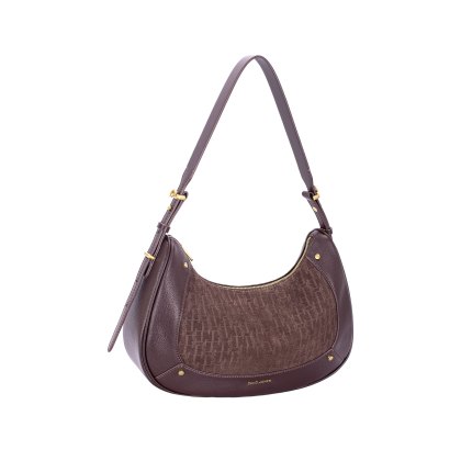 David Jones Hot Chocolate Large Monogram Scoop Shoulder Bag David Jones Hot Chocolate Large Monogram Scoop Shoulder Bag