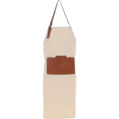 Ashwood Leather Fenland Canvas & Leather Apron Tan Cream Ashwood Leather Fenland Canvas & Leather Apron Tan Cream