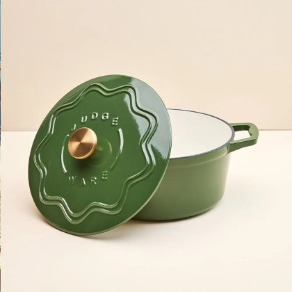 Judge Cast Iron 26cm Casserole Green Judge Cast Iron 26cm Casserole Green
