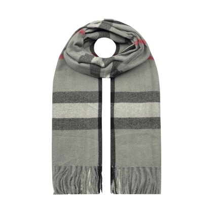 A & B Classic Check Print Wool Mix Scarf Assorted