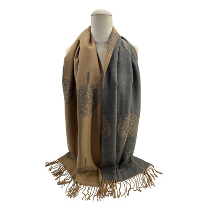 A & B Mulberry Tree Print Wool Mix Scarf Assorted