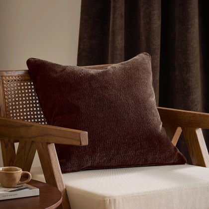 Yard Heath Washed Velvet Cushion Espresso Brown