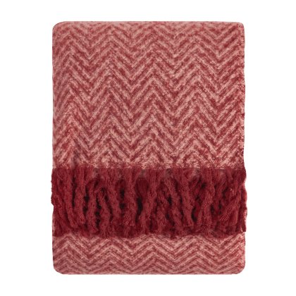 Furn Tweedie Throw Pink & Burgundy