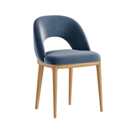 Kingsbridge Dining Chair in Smokey Blue Velvet Kingsbridge Dining Chair in Smokey Blue Velvet