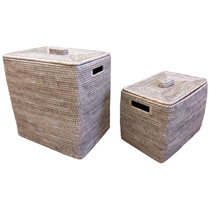 Lows Rattan Rectangle Storage Basket