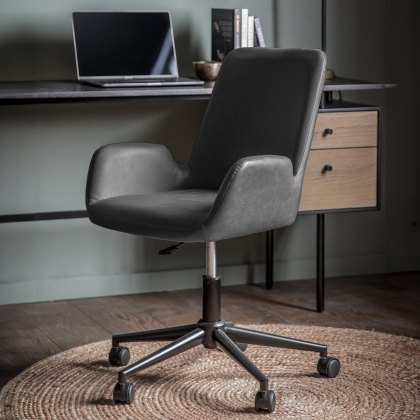 Faraday Swivel Chair in Charcoal Fabric