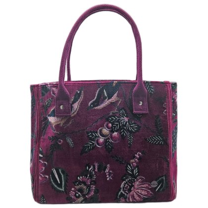 Earth Squared Printed Velvet Plum Small Tote Bag Earth Squared Printed Velvet Plum Small Tote Bag