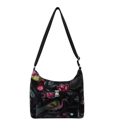 Earth Squared Printed Velvet Black Hobo Bag Earth Squared Printed Velvet Black Hobo Bag