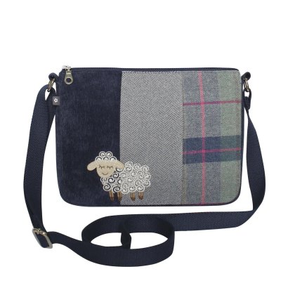 Earth Squared Tweed Applique Messenger Bag Sheep Earth Squared Tweed Applique Messenger Bag Sheep