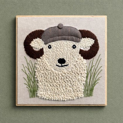Aquarelle Roderick Sheep Hand Embroidered Wall Art