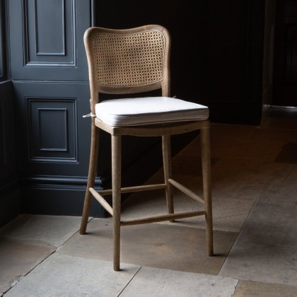 Anouk Barstool with Linen Seat Pad Anouk Barstool with Linen Seat Pad