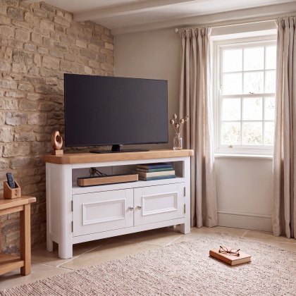 Hamilton White Corner Tv Unit