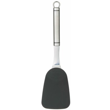Chef Craft Set of 2 Stainless Steel Mini Wood Handle, Slotted Solid Blade Cookie Spatula, Silver