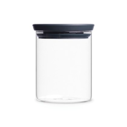 Brabantia Grey 0.6L Stackable Glass Jars