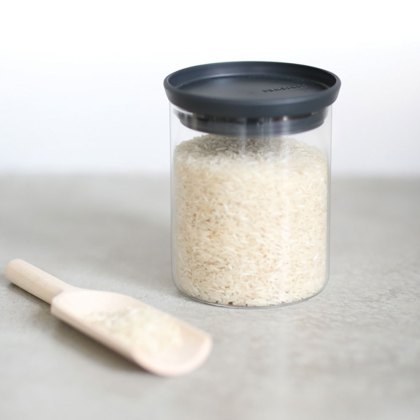 Brabantia Grey 0.6L Stackable Glass Jars
