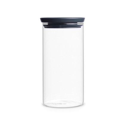 Brabantia Grey 1.1L Stackable Glass Jars