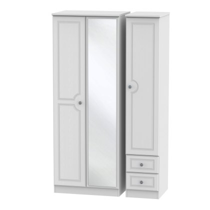 Pembridge Tall Triple Mirrored & Tall Drawer Wardrobe