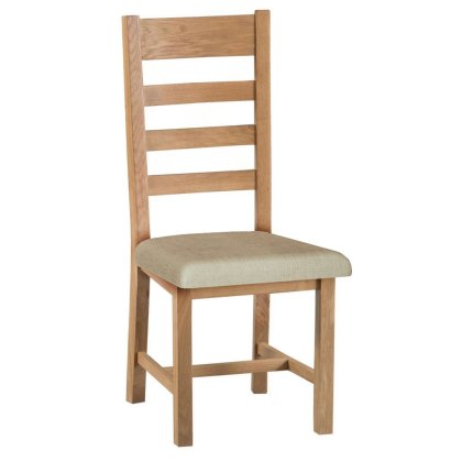 Norfolk Oak Ladder Back Chair Fabric Seat